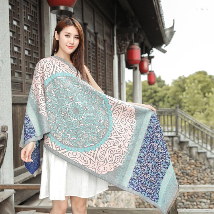 

Scarves Brand Designer Women Pashmina Cashmere Scarf Winter Warm All -Match Shawl Fashion Thickening Blanket