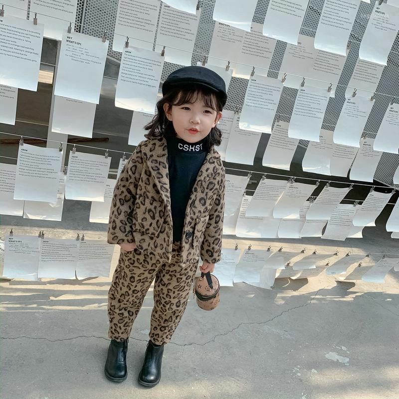 

Clothing Sets 2023 Baby Girl Boy Fashion Set Velvet Inside Woolen Thick Warm Winter Suit Leopard Jacket Pant Kids Children Suits 2-10, Picture shown