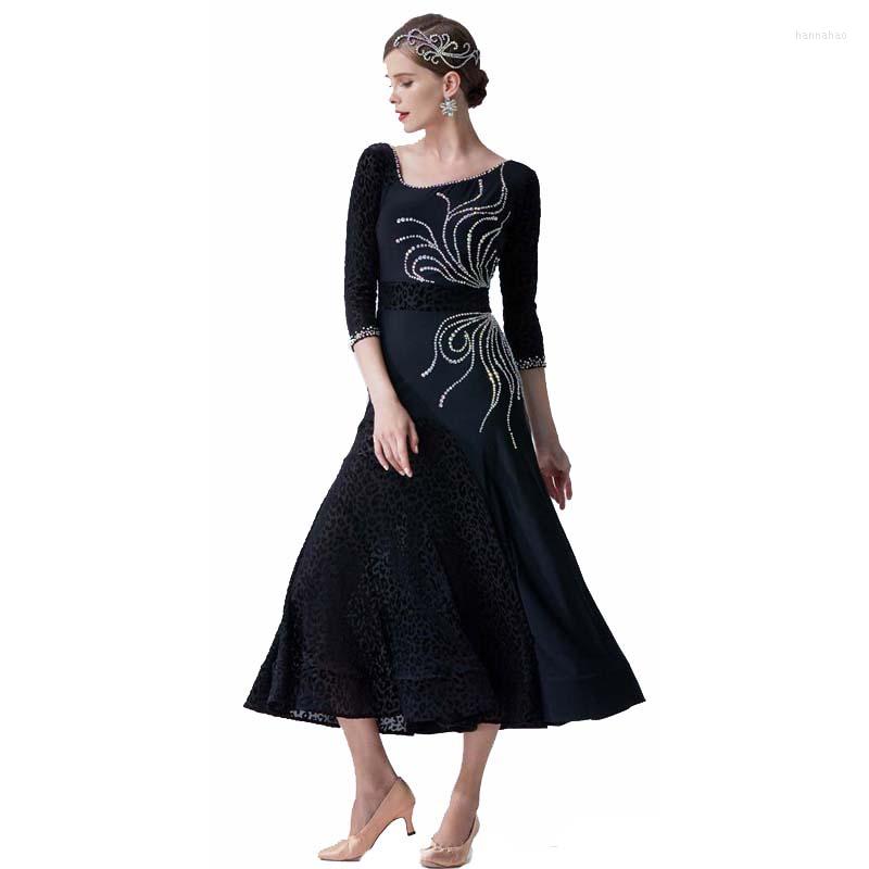 

Stage Wear M-19314 Plus Size Ballroom Training Dresses Women High Quality Elegant Waltz Dancing Skirt Practice Dress For Sale, Picture shown