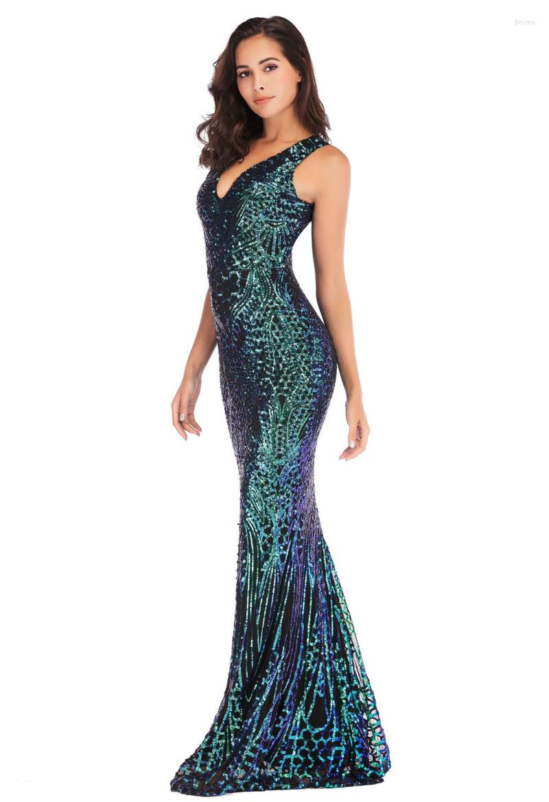 

Casual Dresses Women Sequined Bodycon Dress V Neck Evening Party Long 2023 Spring Vestidos De Festa, Rose gold