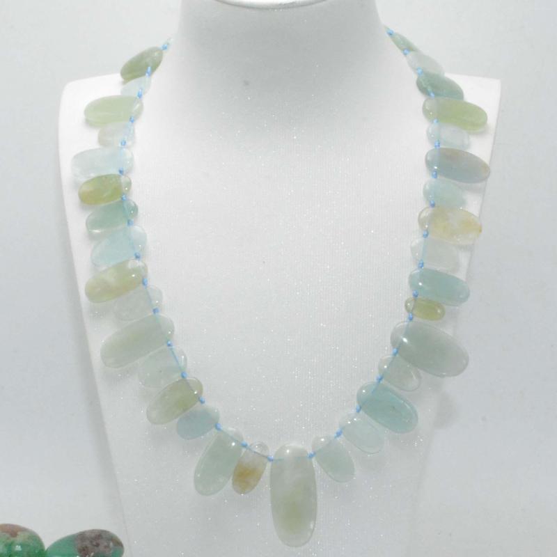 

Beads Natural Aquamarine Irregular Oval Mixed Size About 20mm-40mm