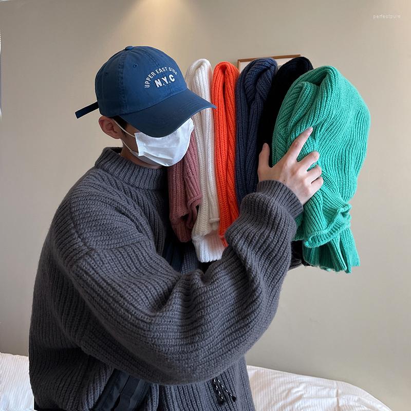 

Men's Sweaters Winter 6 Colors Sweater Men Warm Fashion Casual Knitting Pullover Korean Loose Long Sleeve Mens Jumper Clothes -3XL, Black