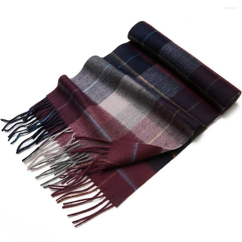 

Scarves 2023InnerMongolia Source Wool Blended BritishStyle Men's Scarf Fashion Trend Tassel Warm Green Silk Couple