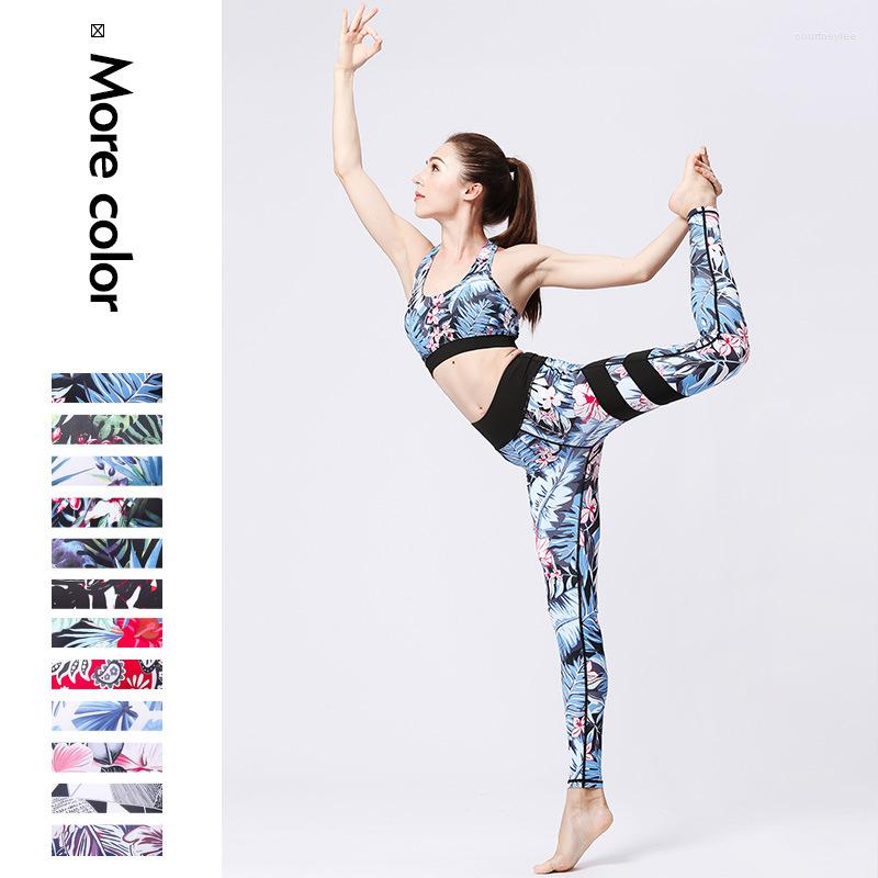 

Active Sets Women Sport Suit Elastic Compression Leggings Yoga Top Bra Pant Running Jogger Fitness Gym Workout Outfit Set Sportswear, Type1