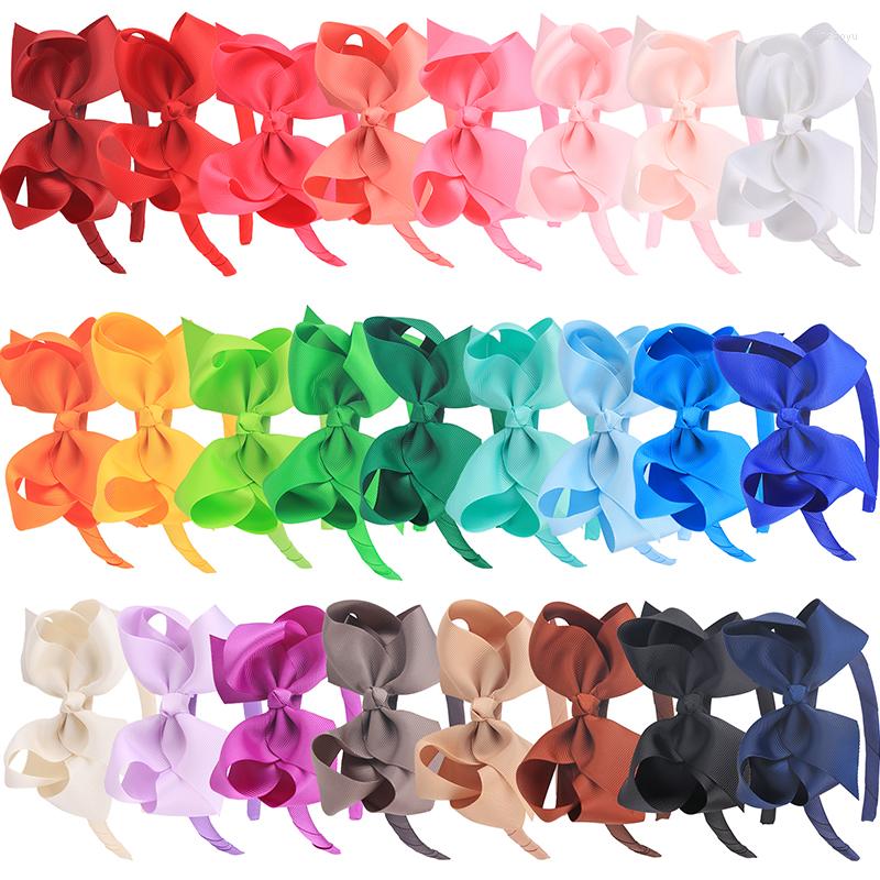 

Hair Accessories 25 Pieces Girls Bows Headbands For Kids 4.5 Inch Ribbon Big Hairbow Knot Toddler Hairband Baby Headwear
