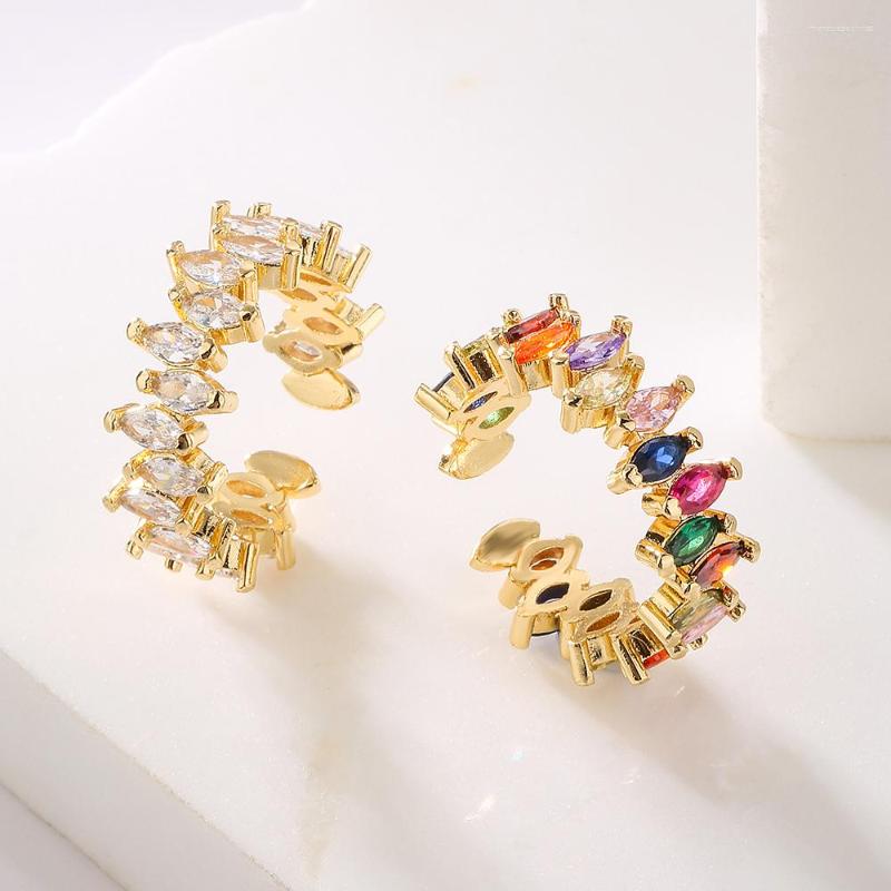 

Wedding Rings Luxury Cubic ZIrconia Pave Setting Gold Color Copper Jewelry 2023 Trendy Geometric CZ Open Ring For Elegant Women