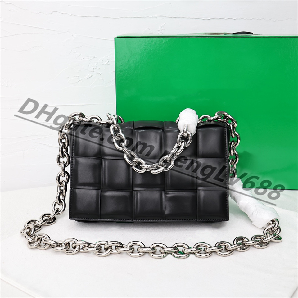 

Top quality Hand woven leather shoulder bags chain totes Luxury Multi color selection Women's Handbags Shoulder bag cassette Crossbody purses, White