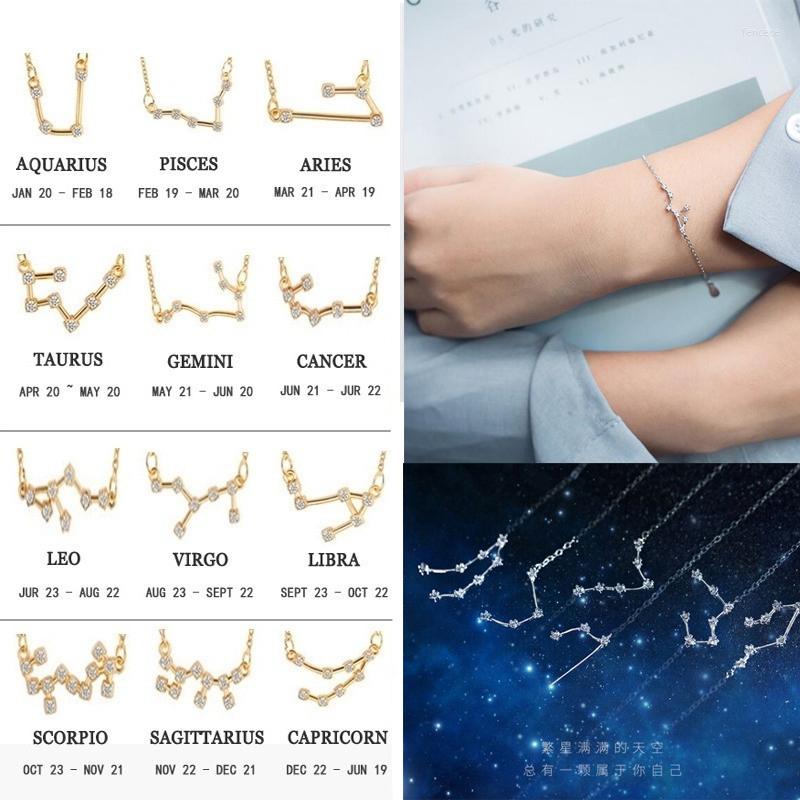 

Link Bracelets Gold Silver Color Zodiac Sign Bracelet Women Constellation Jewelry Astrology Taurus Cancer Birthday Friendship