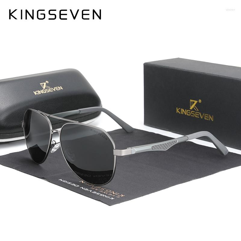 

Sunglasses KINGSEVEN 2023 Driving Men's Aluminum Temples Pilot Sun Glasses For Men Polarized Original