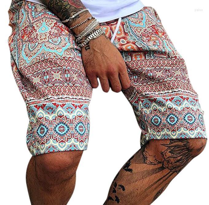 

Men' Shorts 2023 Summer European And American Men' Fashion Print Lace-up, Red