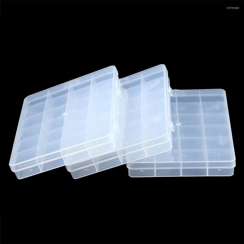 

Jewelry Pouches YHBZRET 24 Grid Compartment Plastic Storage Box Packaging Transparent Tool Case Craft Organizer Beads Accessories