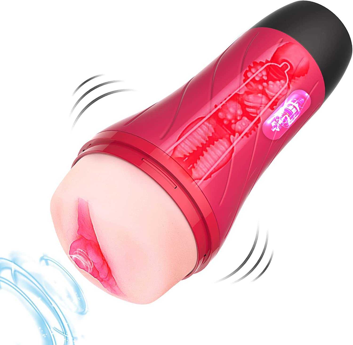 IEBEAUTI Lifelike Automatic Male Masturbators with 7.5 in Realistic Pocket Pussy Vagina 9 Mode Powerful Vibrations Sex Stroker for Men