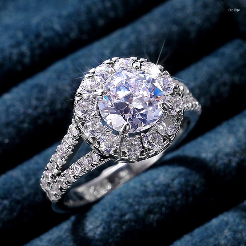 

Wedding Rings Elegant Round Cubic Zirconia Crystal For Women White CZ Stone High Quality Fashion Engagement Jewelry