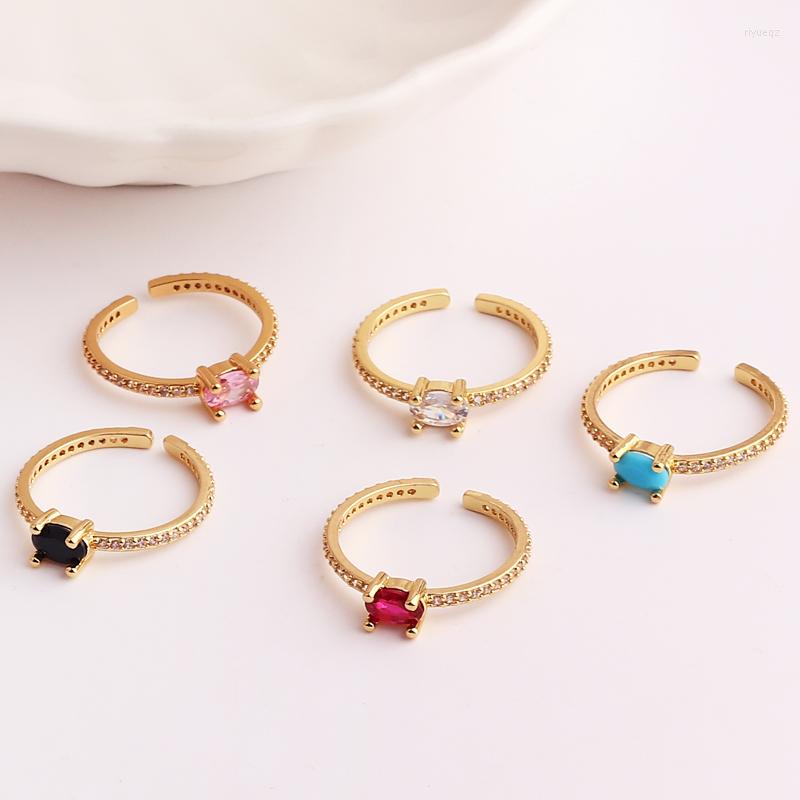 

Wedding Rings Thin Dainty Stacking For Women Elegant Mini 5 Color Crystal Zircon Tiny Eternity Ring Fashion Jewelry