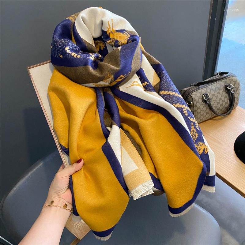 

Scarves 2023 Shawl Warm Wraps Cashmere Scarf For Women Design Thick Blanket Pashmina Bufanda Poncho Echarpe Femme