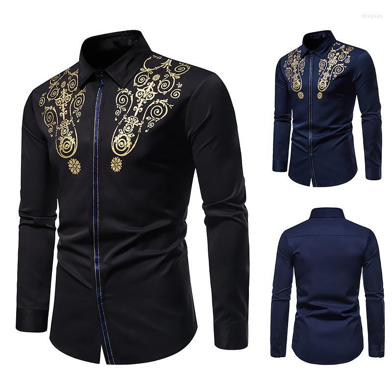 

Men' Casual Shirts 2023 Men' Long-sleeved Fashion Button Shirt Printing Slim Fit Formal, Black