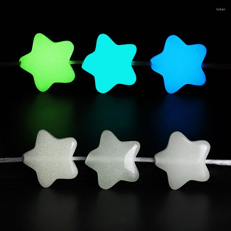 

Charms Luminous Stone Pentagram Star Pendant Light Jewelry Natural Fluorite Necklace Men And Women Accessories