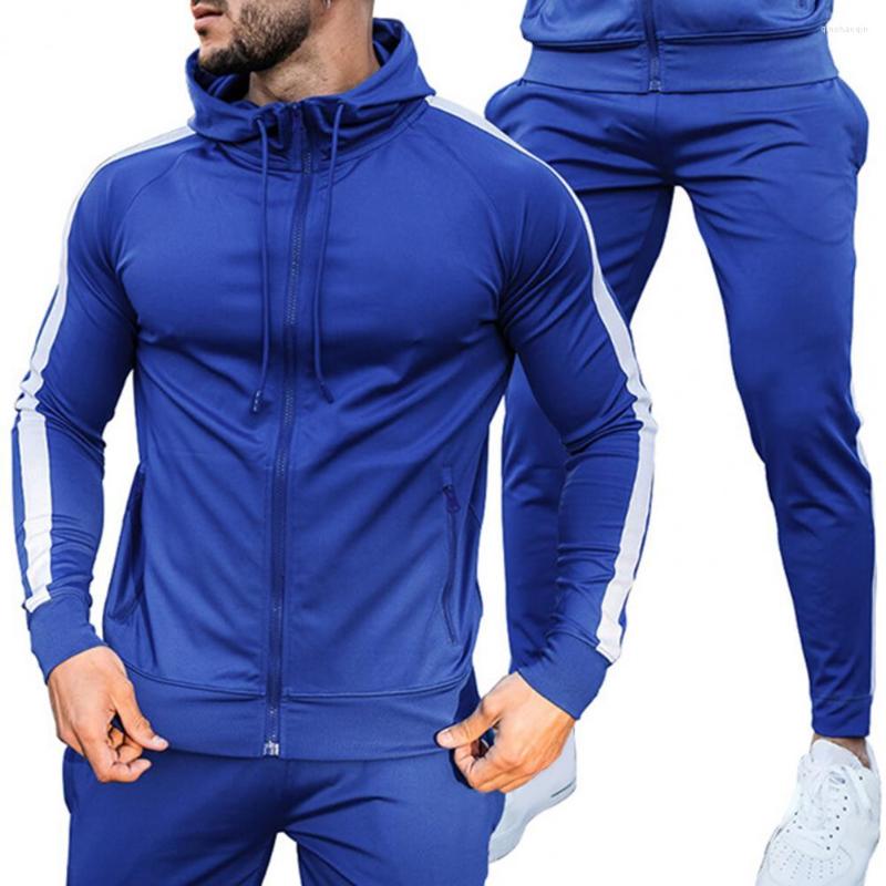 

Gym Clothing Simple Jacket Sweatpants Set Shrinkable Cuffs Zipper Placket Warm Hoodie Pants Daily, Black