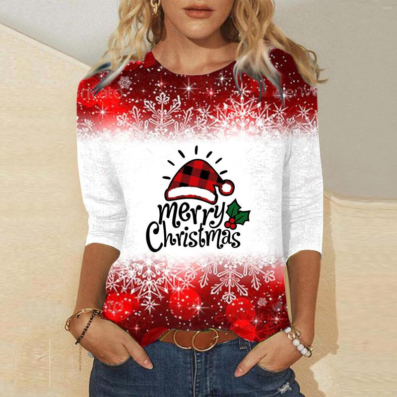 

Women' T Shirts Womens Fashion Long Sleeve Top Christmas Print Shirt Loose Short Athletic Women, Beige
