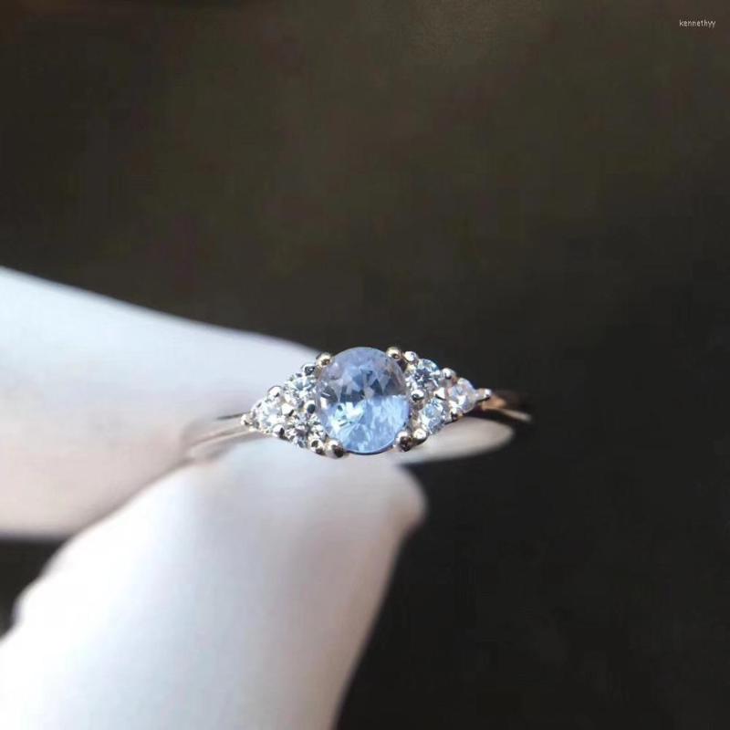 

Cluster Rings Wedding Ring Sapphire Natural And Real 4 5mm Gems 925 Sterling Silver