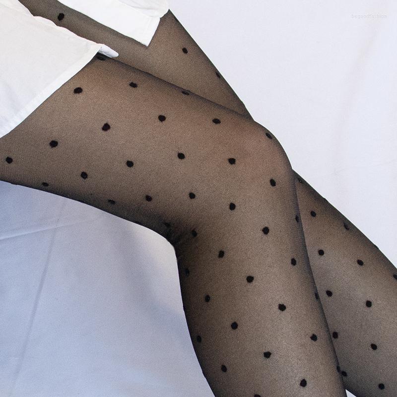 

Women Socks Sexy Pantyhose Summer Nylon Heart Print Tights Step Foot Seamless Fishnet Mesh Thin Female Hosiery Black Panty Stockings, Small dot