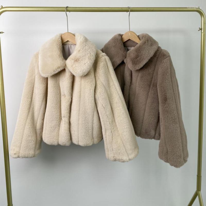 

Women' Jackets Kuzuwata Casaco Feminino Manteaux Coat Turn Down Collar Solid Color Long Sleeve Chaquetas 2023 Japanese Single Button Jacket, Beige