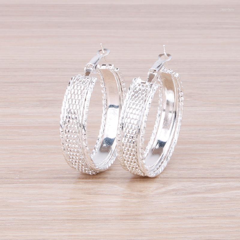 

Hoop Earrings Hgflyxu Silver Plated Round Earring For Women Fashion Egril Ear Accessories Ring 2023