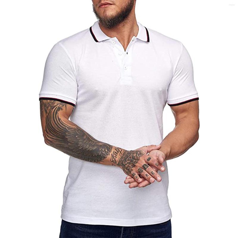 

Men' Casual Shirts The Latest Men Summer Stitching Fashion Shirt Stitched Lapel Short-Sleeved Buttoned Open-Front White/Red/Black