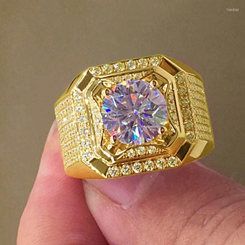 

Wedding Rings MFY Fashion White Crystal CZ Ring For Women Men Hip Hop Full Engagement Band Party Jewelry