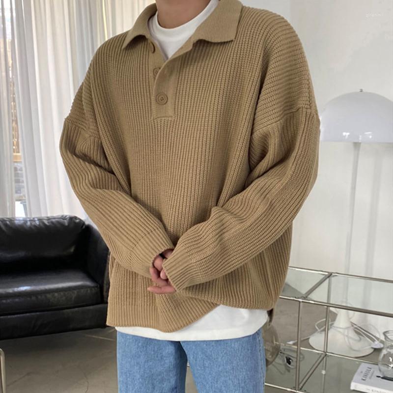 

Men's Sweaters Fashion Autumn Winter Men's Cool Boy Casual Loose Tess Knitted Pullover Sweater Soft Button Warm, Black