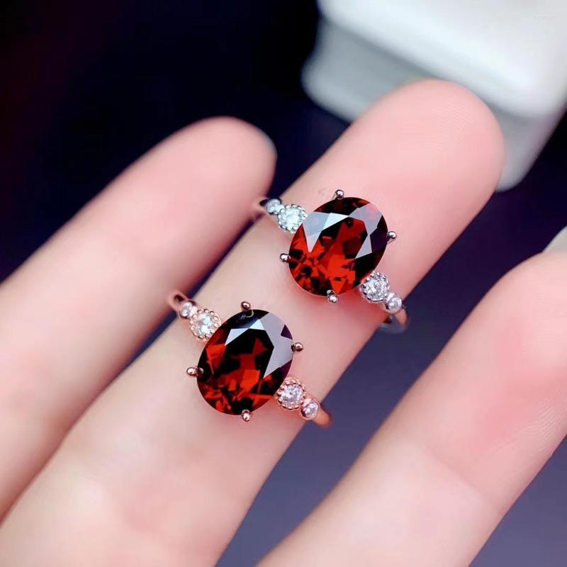 

Cluster Rings Natural And Real Garnet Ring 925 Sterling Silver Fine Jewelry Engagement Wholesale