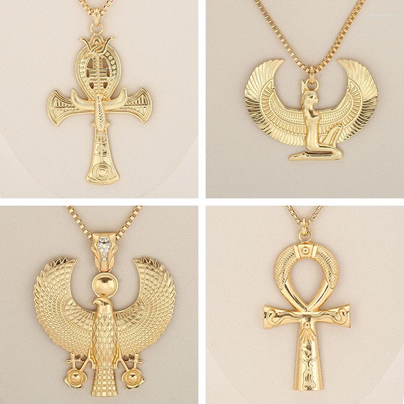 

Pendant Necklaces African Gift Gold Color Egyptian Queen Nefertiti Isis Horus For Women Men Jewelry Wholesale Hip Hop Jewellery