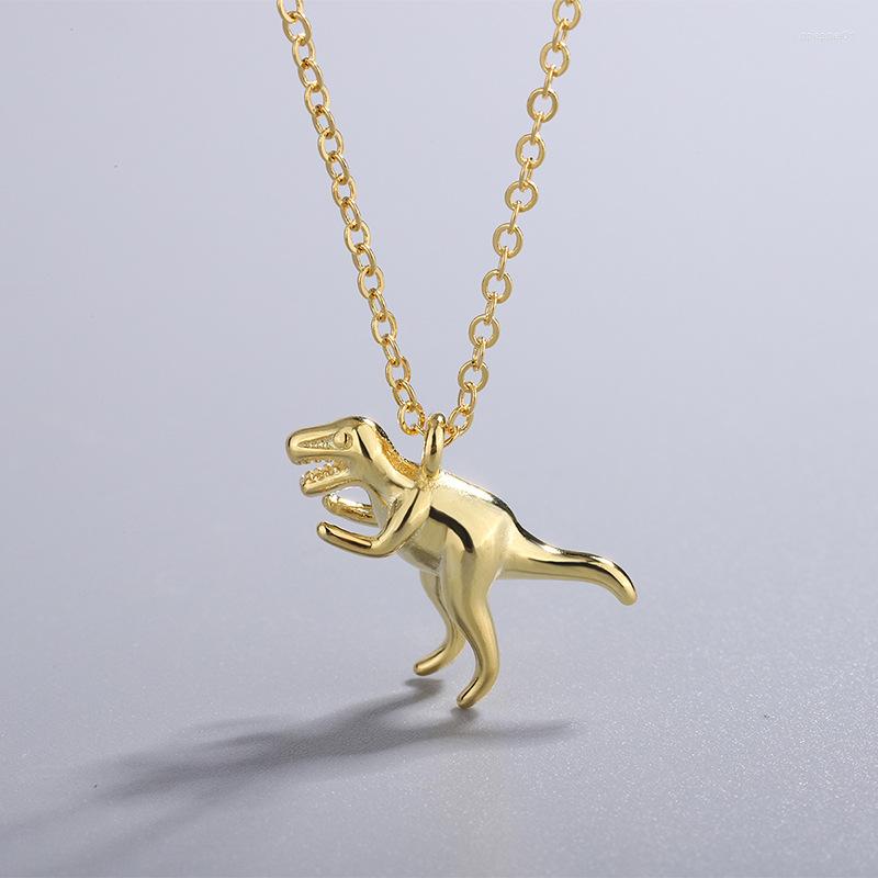 

Pendant Necklaces Fashion Simple Temperament Tyrannosaurus Rex Silver Plated Jewelry Texture Geometric Dinosaur Nekclaces TYB19