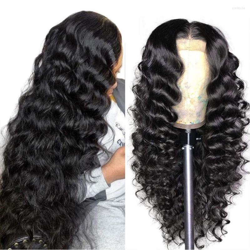 

Drop 13x4 Lace Front Wig 150 180% Transparent Human Hair Wigs 4X4 Curly Loose Wave Frontal, Transparent lace