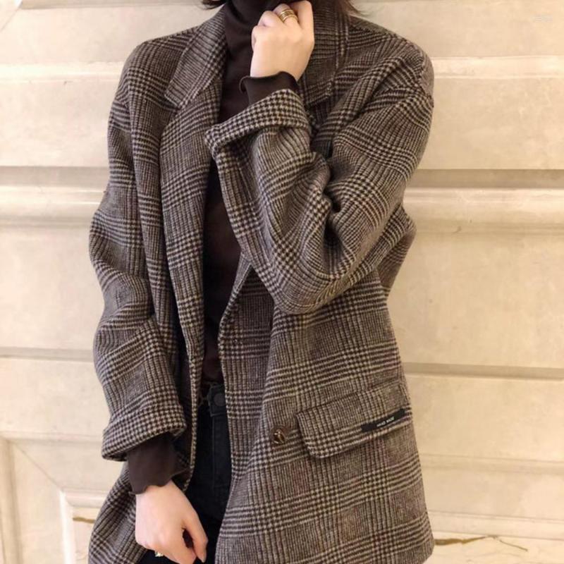 

Women' Jackets 2023 Autumn And Winter Women' Jacket Plaid Wool Short Suit Thickened Top Coat, Photo color