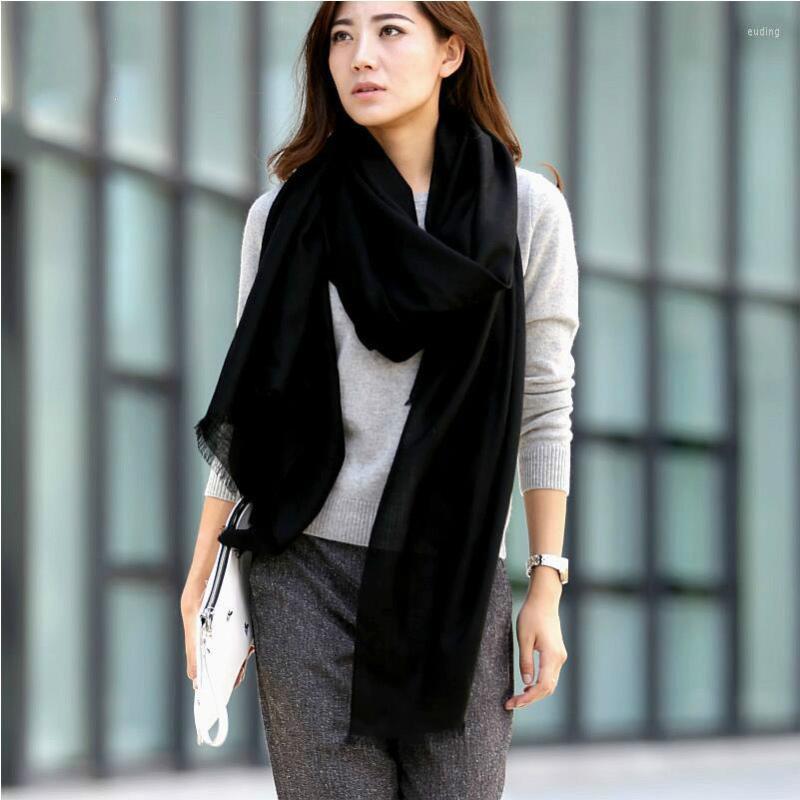 

Scarves Fashion Solid Color 2023 Women Scarf Winter Hijabs Tessale Tassels Long Lady Shawls Cashmere Like Pashmina Wraps