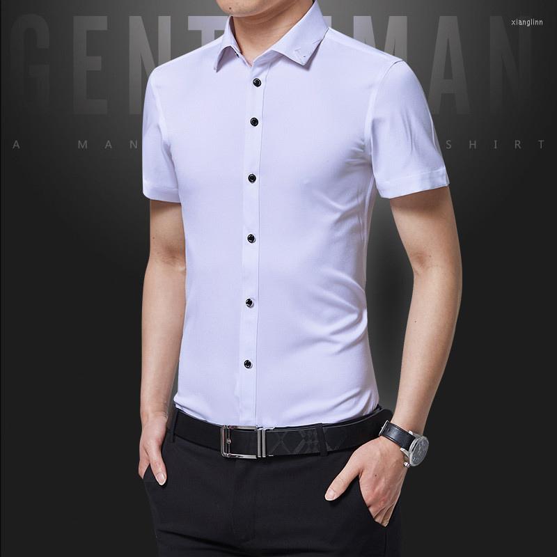 

Men's Casual Shirts 2023 Summer Korean Men's Fashion Trend Short-sleeved Shirt Youth Slim More Size -XXXL 4XL 5XL, Black