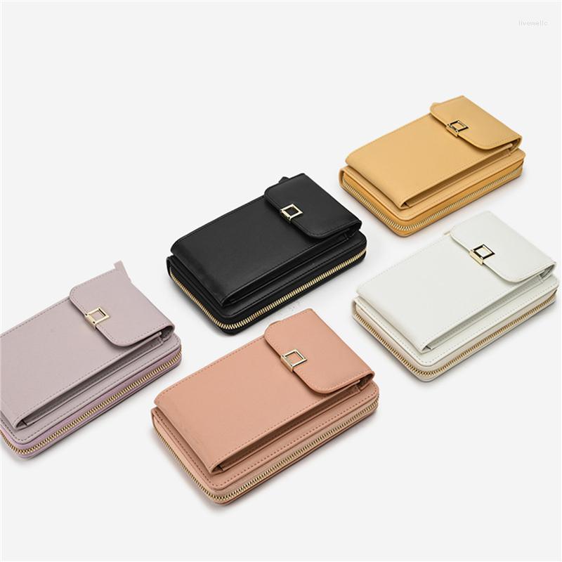 

Evening Bags Women's Phone Bag Crossbody Shoulder Mobile Wallet Messenger Small PU Leather Purse Card Holder Multifunctional Long, Apricot