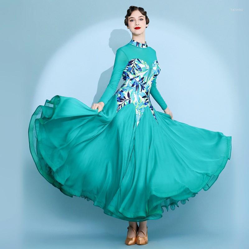 

Stage Wear Coming Fashion Women Adult Sexy Floral Practice Waltz Dance Dress Ballroom Costumes, Black floral