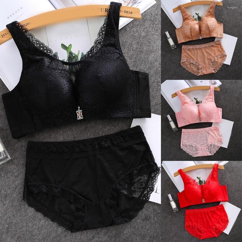 

Bras Sets Planet Set Size 6 Women Without Steel Ring Sexy Lace Floral Underwear Gathered Adjustable Bra Trucks, Black