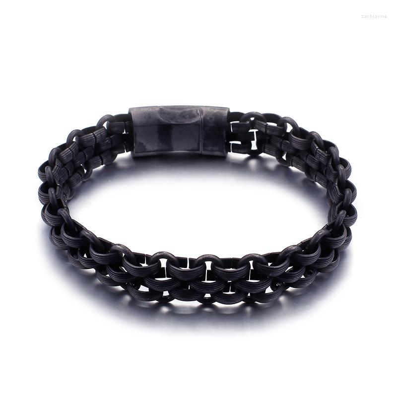 

Link Bracelets Multi-layer Titanium Black Men's Bracelet Fashion Gifts Wholesale