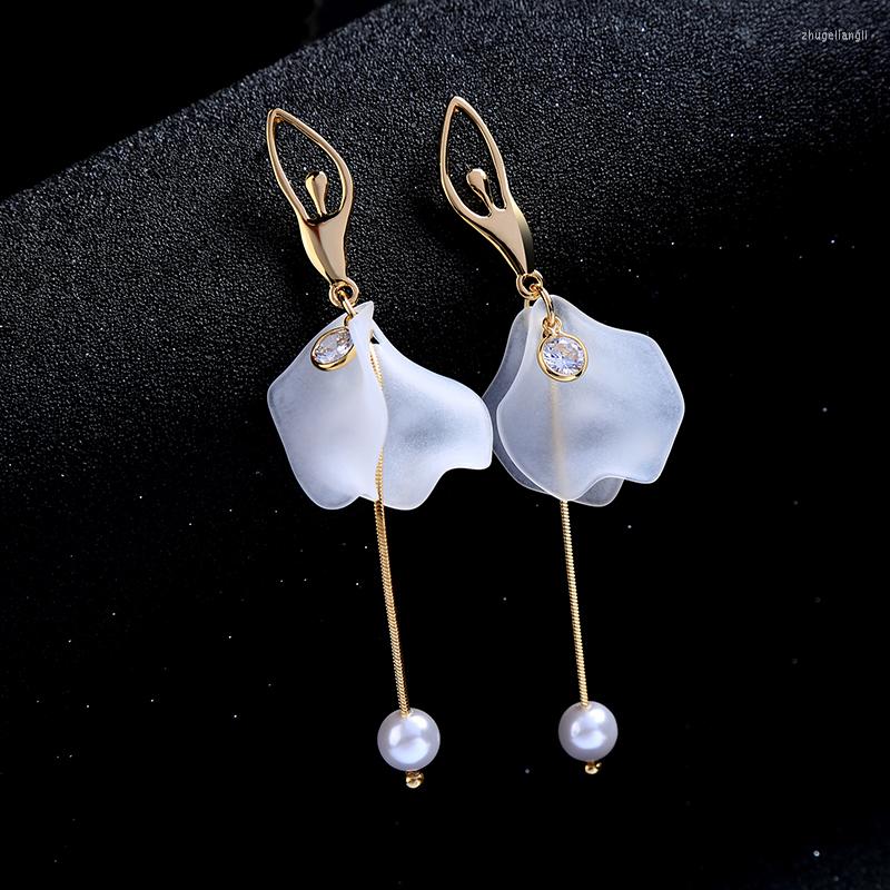 

Dangle Earrings Girl Dress Wedding Party Accessories Jewelry Fashion For Women Figure Earring Lovely Simulated Pearl Long Drop