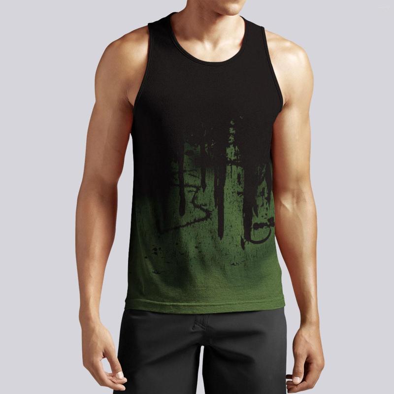 

Men' Tank Tops Camouflage Gradient Collision Top Summer Fashion Sports Fitness Vest Debardeur Hommes Pullover, Gray