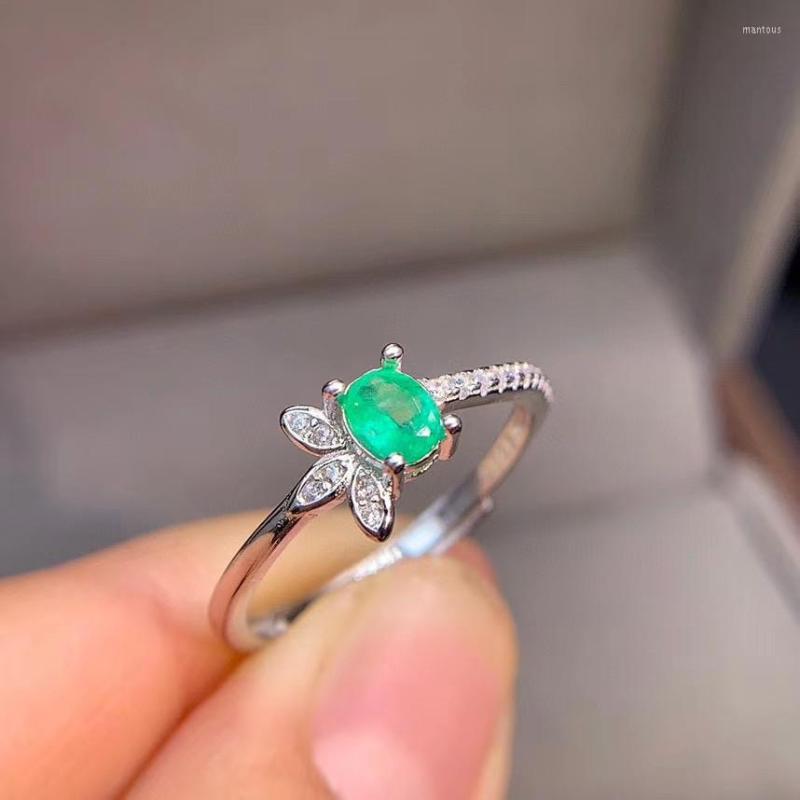 

Cluster Rings Luxury Emerald Ring Gemstone Wedding Engagement For Women Fine Jewelry Gift Wholesale