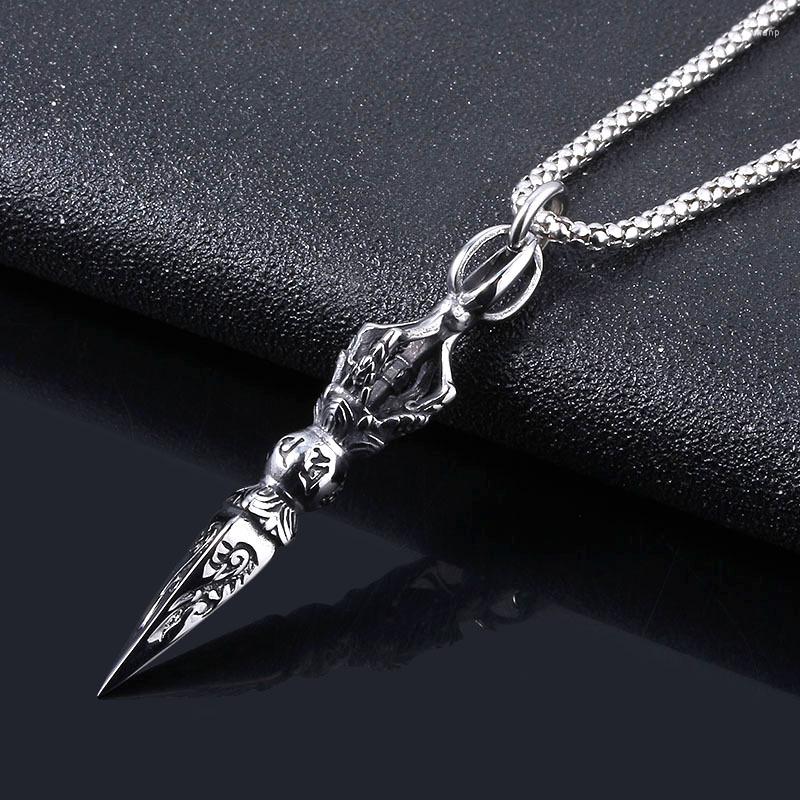 

Pendant Necklaces Antique Vajra Evil Ginger Dagger Necklace Rock Chain Ganesha Buddhist Charm Ladies Men's Jewelry