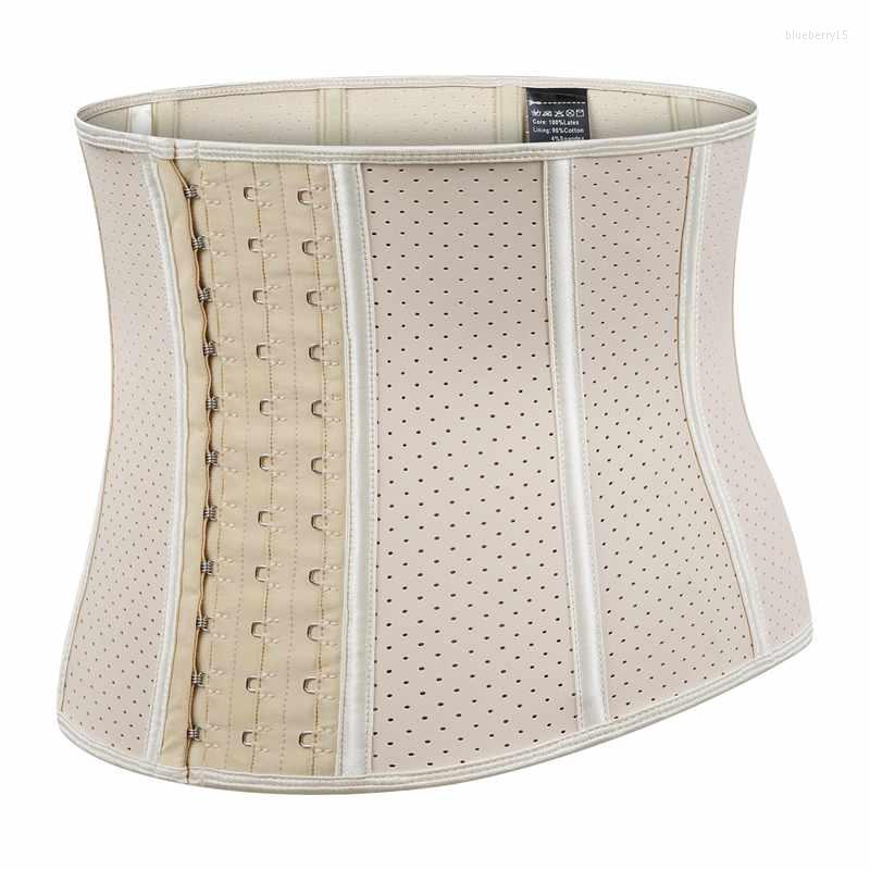 

Women's Shapers XXS-6XL Latex Waist Trainer Steel Boned Hollow Out Corset Top Slimming Belt Body Shaper Underbust Cincher Black Beige