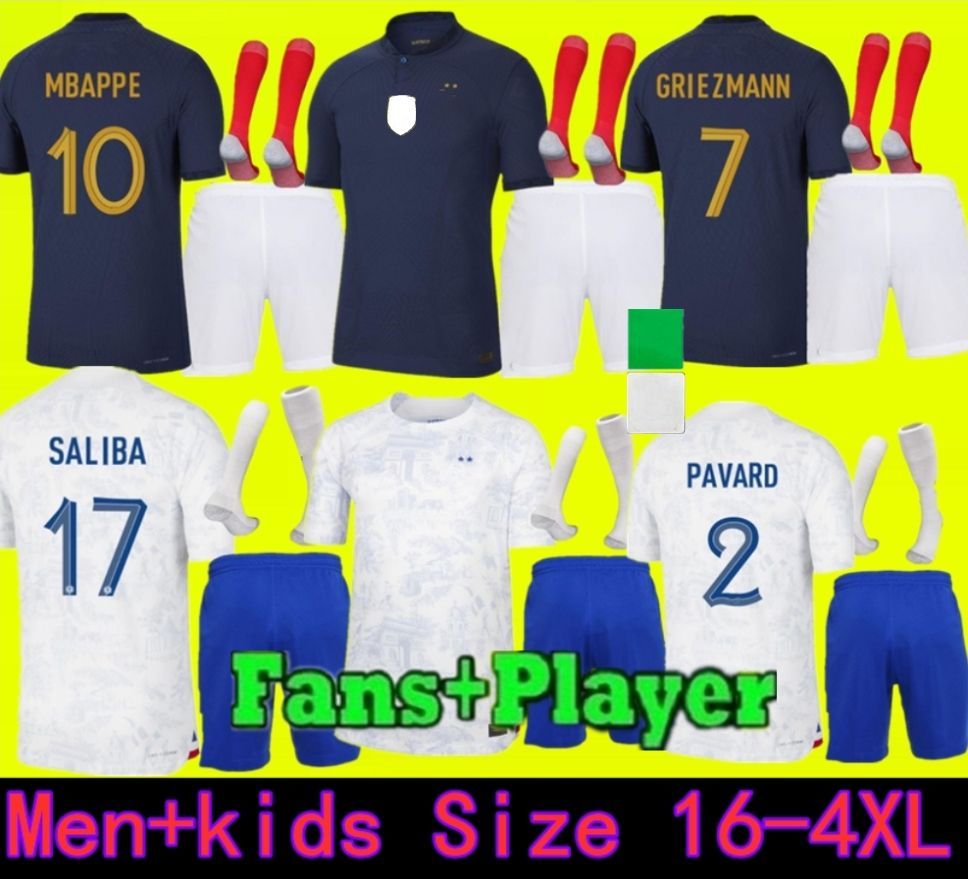 

2022 2023 BENZEMA MBAPPE soccer jerseys player version GRIEZMANN POGBA  23 French World Cup national team francia GIROUD fans KANTE Football shirts66, Player version3