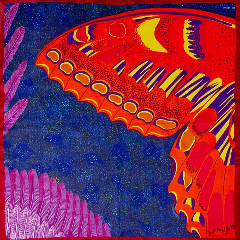 

Scarves Natural Silk Scarf Women Bandana Female Hair Wholesale Head Fashion Women's Square Neckerchief Butterfly Lady Gift