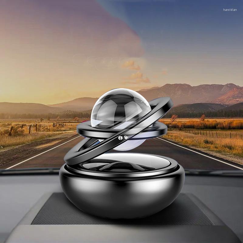 

Interior Decorations Auto Car Double Ring Rotating Solar Energy Suspension Air Freshener Fragrance Dispenser A Fascinating Maglev Design