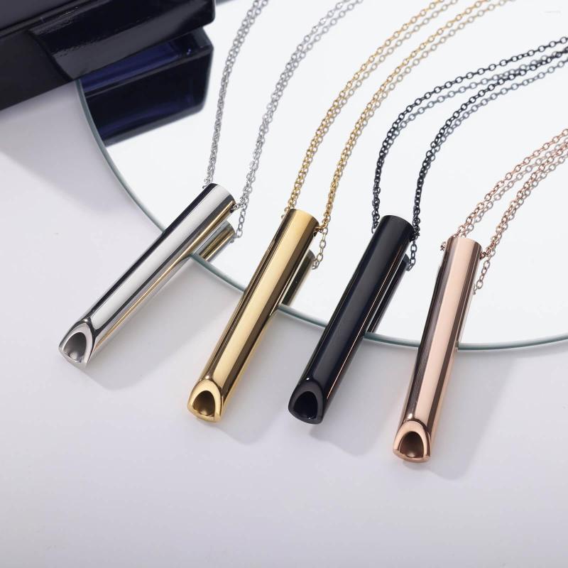 

Pendant Necklaces Stainless Steel Anxiety For Women Men Mindful Meditation Breathing Necklace Stress Relief Yoga Jewelry Gift